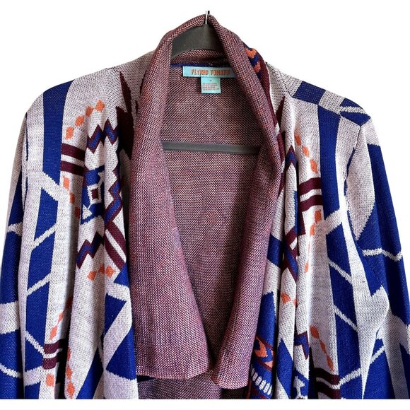 Flying Tomato Southwest Aztec Print Women's Medium Open Front Cardigan Cozy - Picture 2 of 6